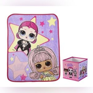 LOL Surprise Plush Throw & Canvas Storage Bin Set New